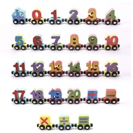 Education Magnetic 123 Number Train/ ABC Magnet Train Wooden Toys