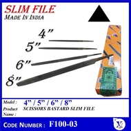 F100-03 INDIA SCISSORS BRAND BASTARD SLIM FILE ( TRIANGULAR FILE ) F100-030 4" / F100-031 5" / F100-