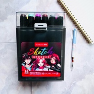 [PENROTE Pen Music] 36 Colors Oily Double-Headed Marker/Drawing/Drawing/Design/Drawing Pen/Strange P