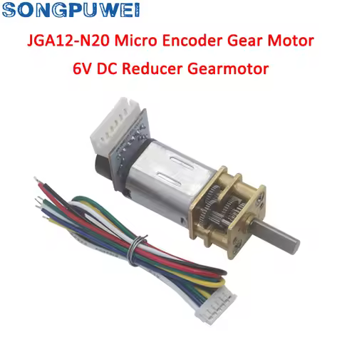 JGA12-N20 DC Geared Motor Miniature Motor Encoder Motor 3V 12V 24V AB Phase Encoder Speed and Steeri