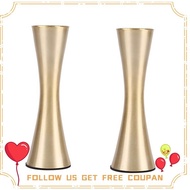 Set of 2 Brass-Toned Metal Vase Small Flower Vase Modern Decorative Vase for Home Decor, Wedding or Gift(Gold)