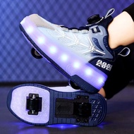 Fashion adult children's Heelys New dual-purpose roller skates deformation shoes double row F6XW