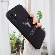 Huawei Y9S Y9 Y7A Y7P Y6 Y6S Y6P Y7 Pro Prime 2019 Y8P 2020 2018 Case Soft For ELK Deer Reindeer Square Liquid Silicone Casing Full Cover Camera Shockproof Protection Phone Cases