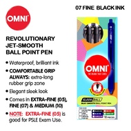 OMNI SLEEK BALL SILKY SMOOTH BP PEN, 07 Fine, 10pcs/ box, available in Black, Blue, Green, Red Ink