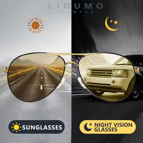 Fashion Pilot Sunglasses Polarized Man Photochromic Day Night Vision Glasses Woman Driving Eyewear U