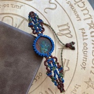 H236 民族風 蠟線編織 鐵礦石澳寶 (boulder opal) 銅珠 手環