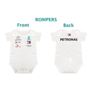 F1 PETRONAS AMG Mercedes Team Crew Racing Motorsport 2023 summer sleeveless baby romper cotton baby