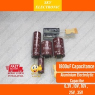 1800uF Aluminum Electrolytic Capacitor 6.3V 10V 16V 25V 35V
