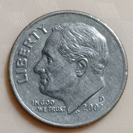Koleksi koin kuno Asing lawas 1 Dime kecil Tahun 2002
