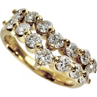 Size 11, V-shaped diamond ring, 1.00ct, K18 gold, 4.7g, women's. [Pre-owned]