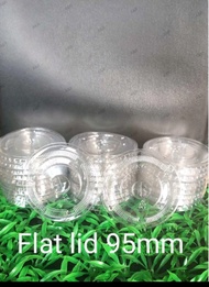 (100 pcs) Flat lid 95mm / Milk tea cup , disposable cup , plastic cup / Flat lid / Dome lid / Straw 