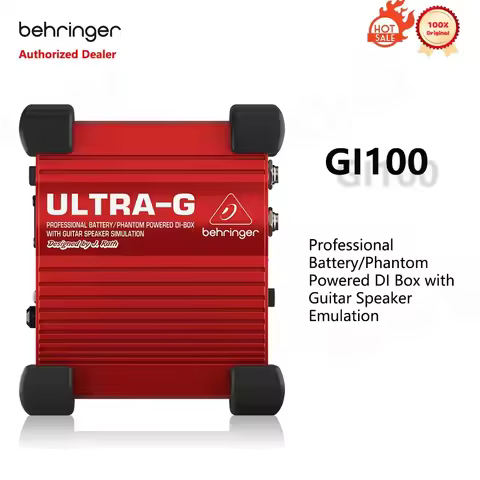 For Stage and Studio Applications【Behringer GI100】Professional Battery/Phantom-Powered DI Box with G