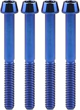 Wanyifa Titanium Ti M6 x 10 16 18 20 25 30 35 40 45 50 55 60 65mm Allen Hex Screw Socket Cap Tapered Bolt pack of 4 (M6X55mm, Blue)