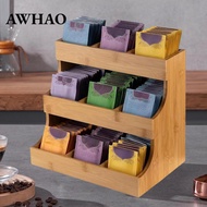 [AWHAO] Wood Tea Bag Organizer Multipurpose Tea Bag Station for Dorm Kitchen Cabinet