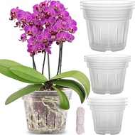 REMIAWY Orchid Pot 9 Pack Orchid Pots with Holes 3 Each of 4.8 5.7 and 6.4 Inch Clear Orchid Pots fo