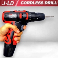 JLD Bor baterai 12 Volt Bor Tangan J12S Bor Cordless 1 baterai