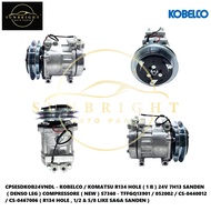 KOBELCO/KOMATSU R134 HOLE (1 B) 24V 7H13 SANDEN (DENSO LEG) COMPRESSOR (NEW) S7360 (R134 HOLE,1/2&5/