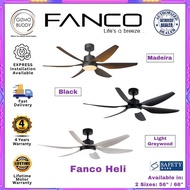 🛠️EXPRESS INSTALLATION AVAILABLE🛠️ Fanco Heli 6 Blade DC Ceiling Fan with 24W LED Light and Remote [56/66 Inch]