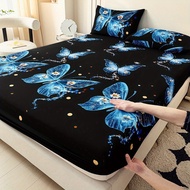 3pcs Soft Skin-Friendly Breathable Bed Sheet, 2D Flat Pattern Butterfly Elf Bed Sheet and Pillowcase