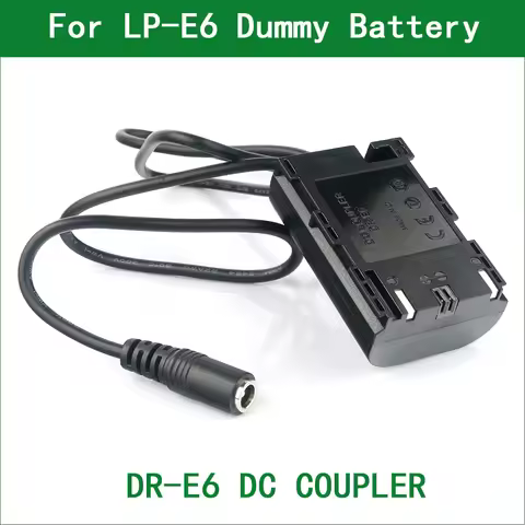 LP-E6 LP E6 E6N Dummy Battery DR-E6 DC COUPLER for Canon EOS 6D 7D 60D 70D 80D 90D R R5 R6 5DS 5D Ma