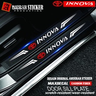 3D Carbon Footrest Protector Sticker for toyota innova Car Carbon Fiber Car Door Step Sill Plate Gua