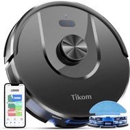 Tikom Robot Vacuums And Mop L8000 LiDAR Navigation Robotic Vacuum 150Mins Max 14 No-Go Zones 20 Vir