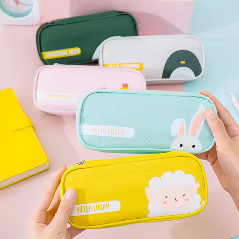 Simple Cartoon Animal Pencil Case School Stationery Bag Cute Pencil Cases Pencil Bag