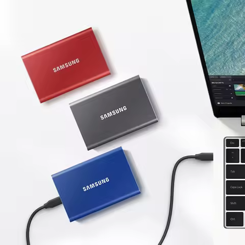 Original SAMSUNG Portable SSD T7 USB 3.2 Gen 2 NVME PSSD Solid State Drive 1TB 2TB 4TB External Type