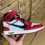 ♞Latset【Ljr 19】off-white x Jordan 1 High Chicago red AJ1 OW sneaker for men shoes EU40.5--47.5