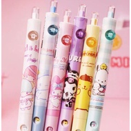 Cute Japan Sanrio Character Melody/Kuromi/Cinnamoroll/Pompompurin/Little Twin Stars/Pochaco Gel Ink Pen Set