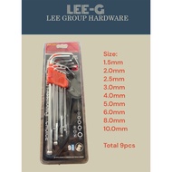 【CARLO】9PCS Hex Key Set I High Quality CRV 9CS Metric Allen Key Set I HEX MM Allen Key Set I Allen K