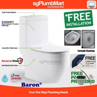 Baron x sgPlumbMart Toilet Bowl W818/W888/W898 One Piece WC Tornado Rimless flush Geberit fittings W