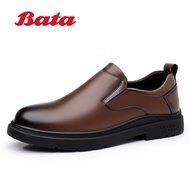 Bata รองเท้าหนังลำลองอินเทรนด์ของรองเท้าผู้ชายหนังแท้รองเท้าธุรกิจรองเท้ารองเท้าส้นแบนสำหรับผู้ชายขนาด38-44