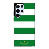 KATE SPADE GREEN STRIPE Pattern Case for Samsung S22 S20 Plus S21 Ultra S10plus S9 S8 Note10 9 8 Phone Cover