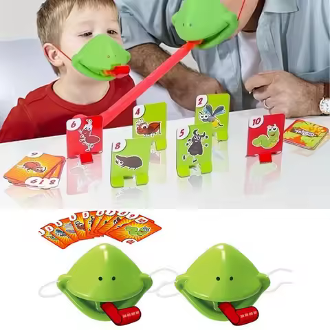 Frog Lizard Mask Wagging Tongue Lick Cards Board Game Children Family Party Antistress Funny Desktop
