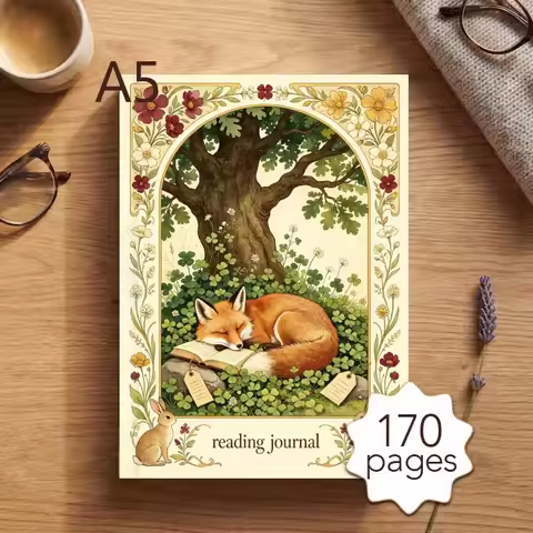 A5 Reading Journal,for Book Lovers, 52 Book Review Templates, Record Reading Notes & Book Quotes,Ide