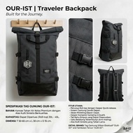 OUR-IST Traveler Backpack - Roll-top Mountain & Travel Bag 30L-45L