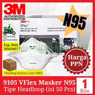 TERLARIS 3M MASKER 9105 VFLEX N95 NIOSH (1 BOX ISI 50 PCS) | COD