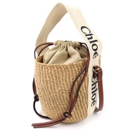 成色極佳 △ Chloe CHC23AS381L1826Y Woody 小號籃子包 紙質皮革 Mifuko 2WAY 籃子包 單肩包 米色 女士
