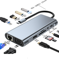 Others - type-c拓展塢 hub3.0 網卡usb多介面轉換器 十一合一擴展塢（11in1 typec轉hdmi+pd+sd+tf+vga+Audio+usb3.0*1+2.0*3）