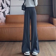 2026 Slightly Flared Suit Pants Women Pants Black High Waist Drape Loose Women Casual Flared Pants
