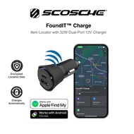 Scosche FOUNDIT CHARGE Car Charger w/ Locator | works with Apple Find My and Android Find My