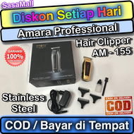 [COD] Amara Professional Hair Clipper Alat Cukur Rambut AM-155 Cordless Rechargeable Recas Isi Ulang