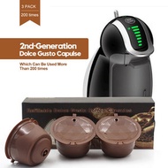 【3件裝】Dolce Gusto環保可重複使用填充式咖啡膠囊殼 黑色