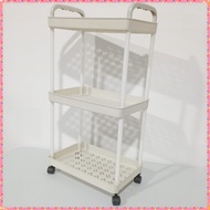 ECOCO 3-Tier White Trolley 4-Tier/ Economical Kitchen Trolley Shelf + Wheels Multipurpose 4-Tier She