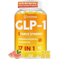 GLP-1 Supplement for Women, 5X GLP-1 Blends with Akkermansia Probiotic & Berberine, 17-in-1 High Eff