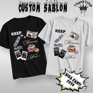 Custom Screen Printed T-Shirts, Bucin Photos, Keep Memories, With You, Men's and Women's Couple Clot