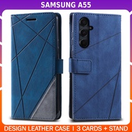 Premium Leather Wallet Flip Case with Stand SAMSUNG GALAXY A55