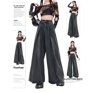 [XS-4XL] Loose Jeans Women Retro Jeans American High Street Wide-Leg Jeans Men