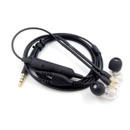 Black Replacement Earphone Audio Cable with Remote For Shure SE215 MMCX Earphone